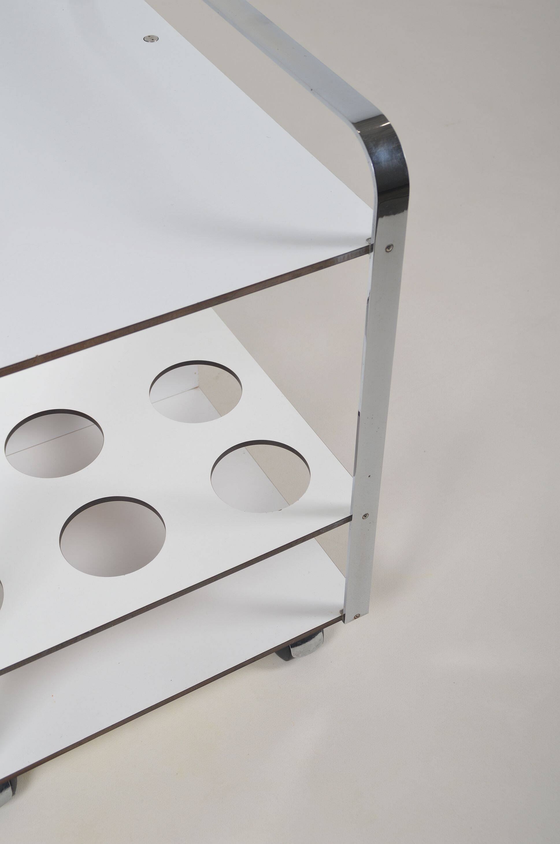 Italian postmodern serving trolley with sleek design, 1980s