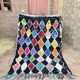 Vintage Boucherouite Berber rug: Hand-knotted Moroccan rug.