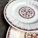 6 Gien soup plates in ecru and brown ironstone