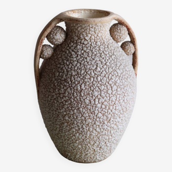 Vase ancien en émail granité Art Déco