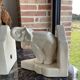 Pair of cracked earthenware bookends. ART DECO
