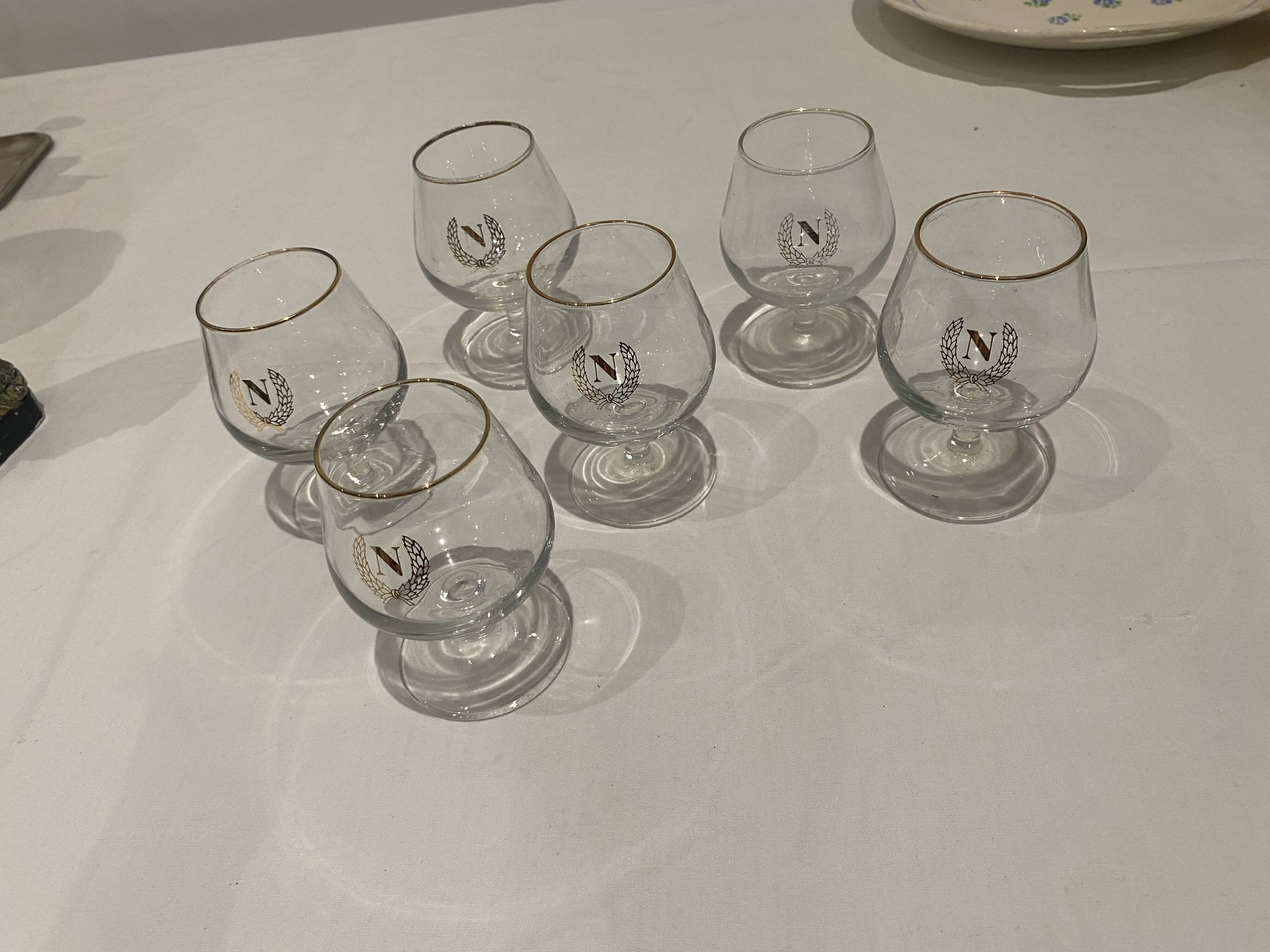 6 Napoleon brandy glasses