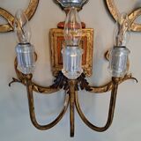 Importante applique Baguès en fer forgé doré