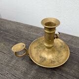 Set of gold-plated brass candlesticks