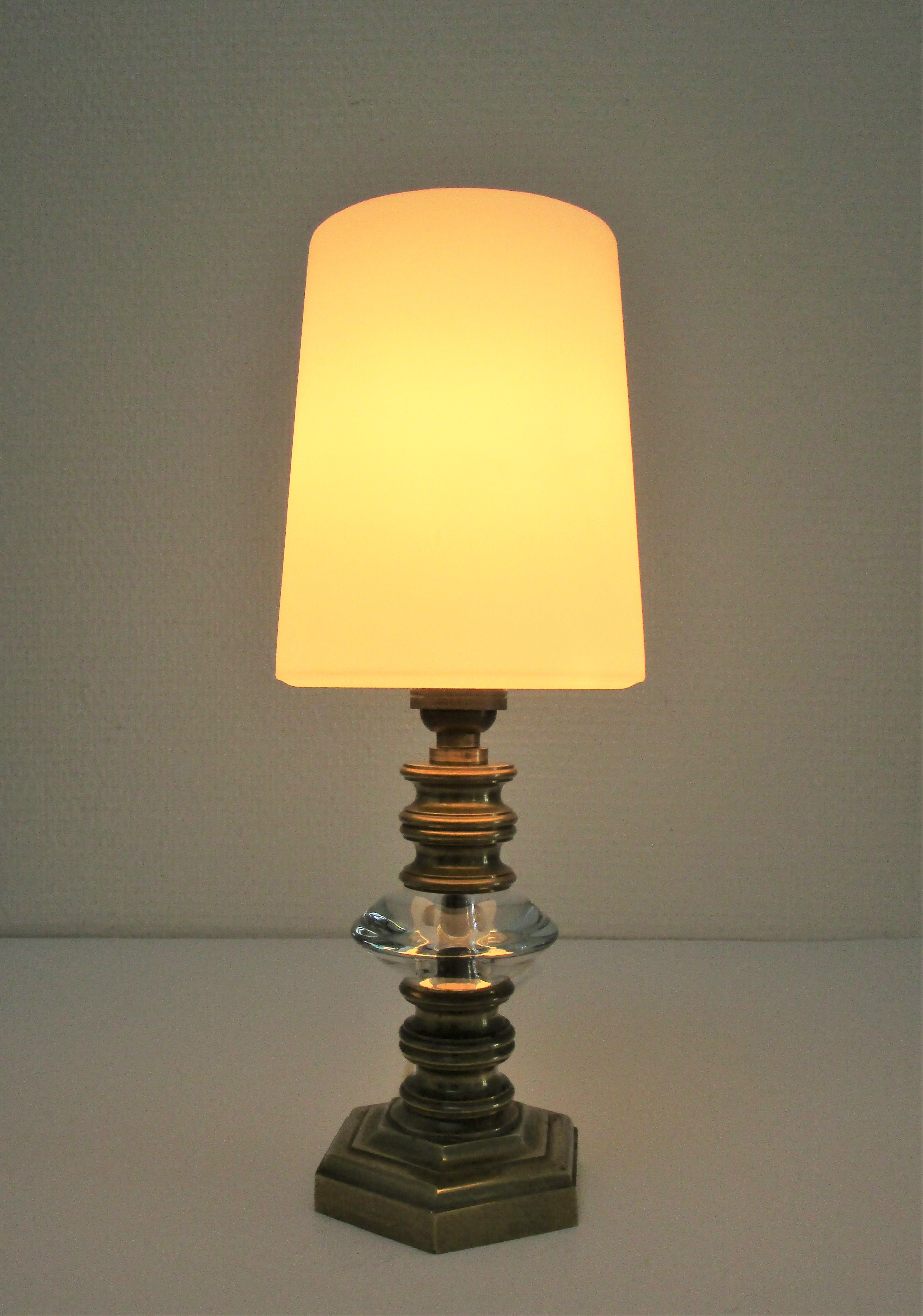 lamp gilded bronze crystal and opaline style neo classic vintage