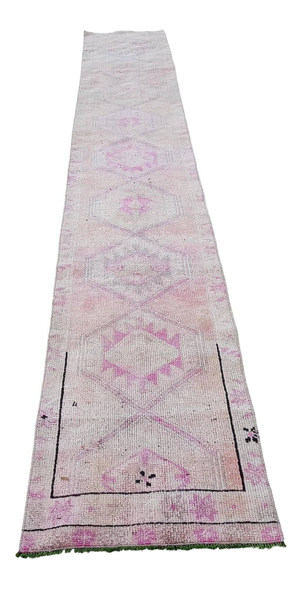 Vintage Turkish hallway rug 60x404 cm
