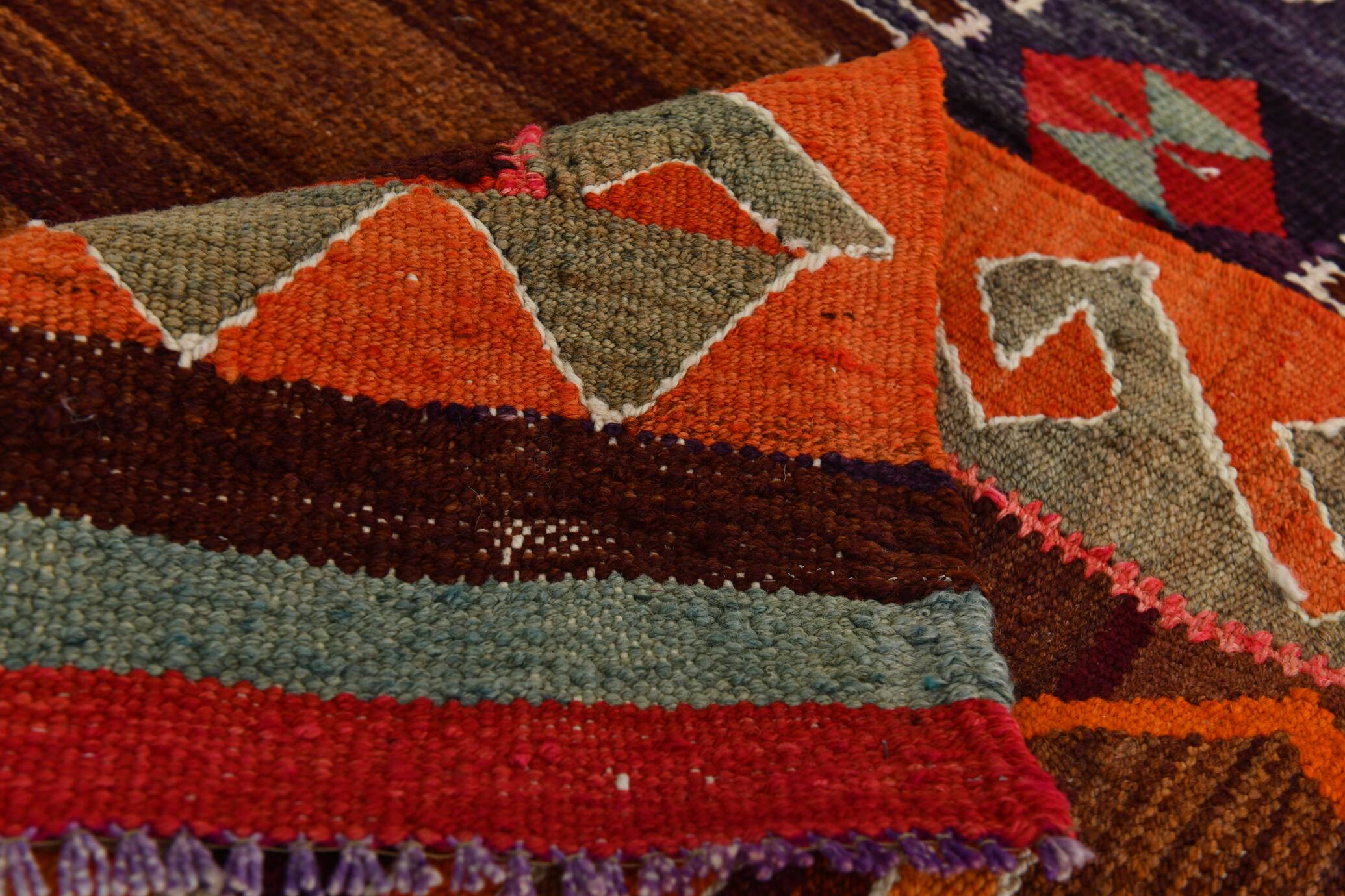 Tapis de couloir Kilim rouge