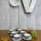 Set of 6 cups and saucers Sarreguemines "Elorn"