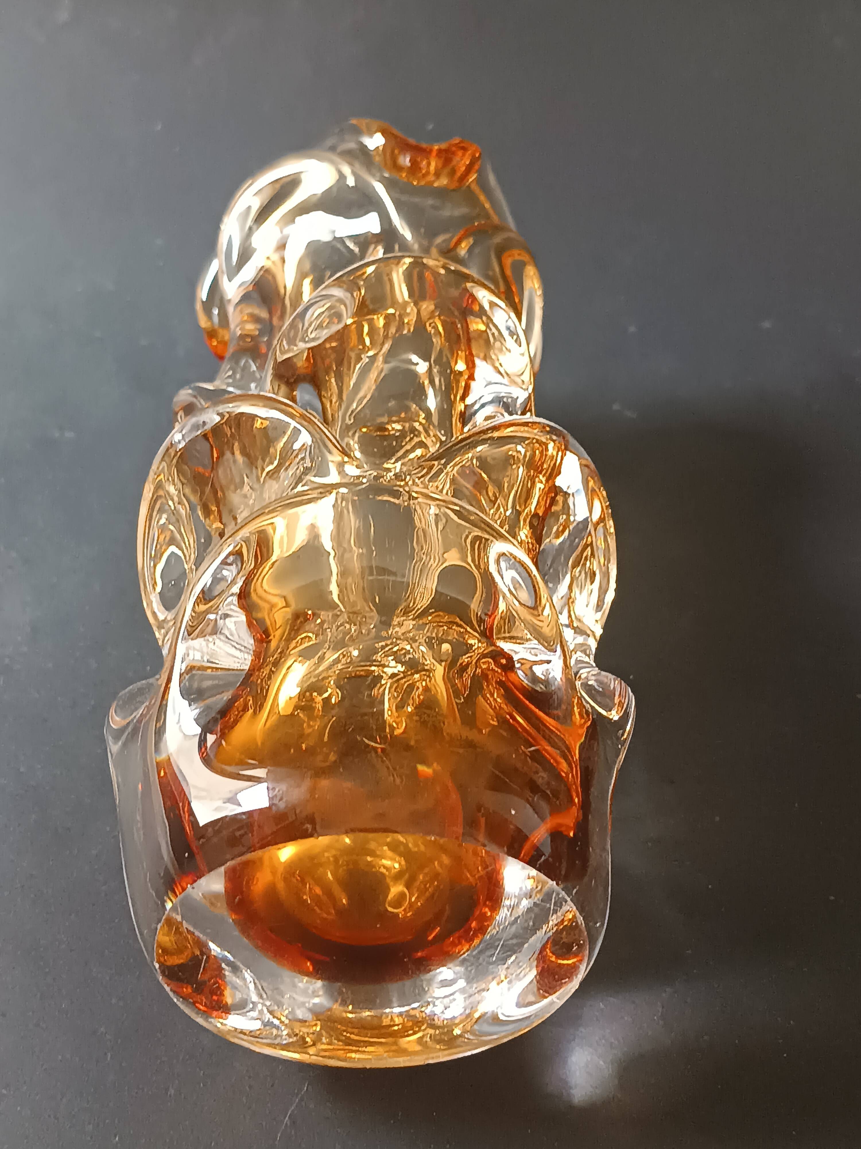 Amber glass vase design Jan Beranek vintage