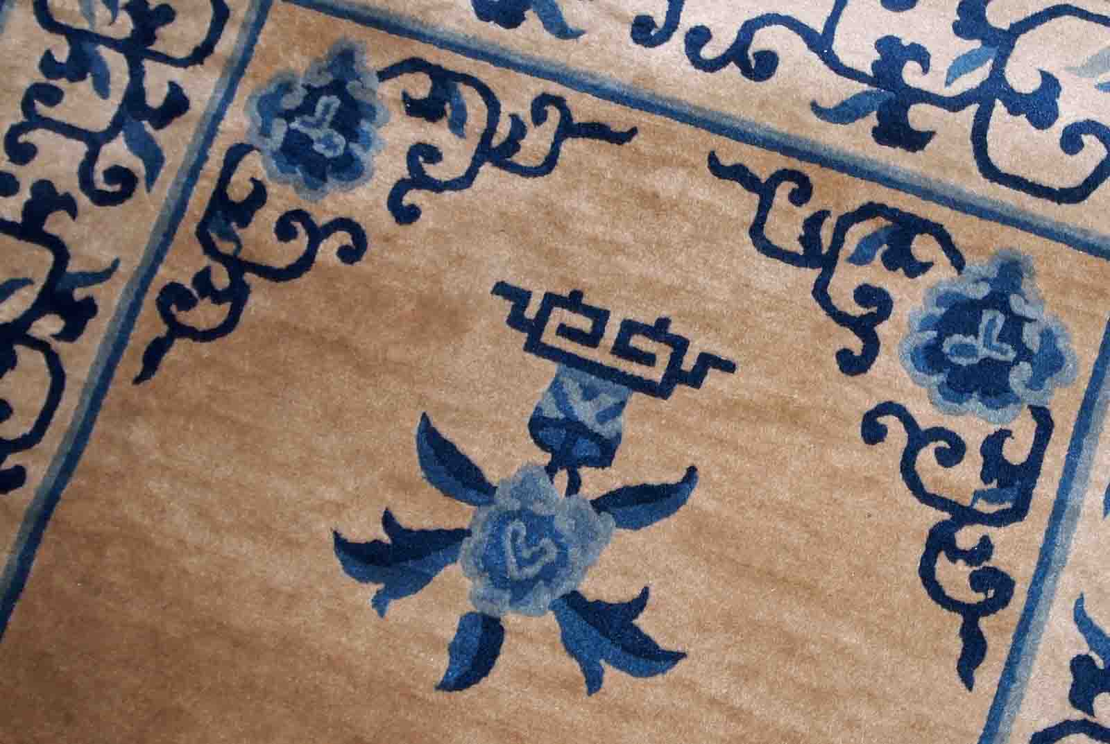 Old Chinese Peking handmade carpet 94cm x 161cm 1940s