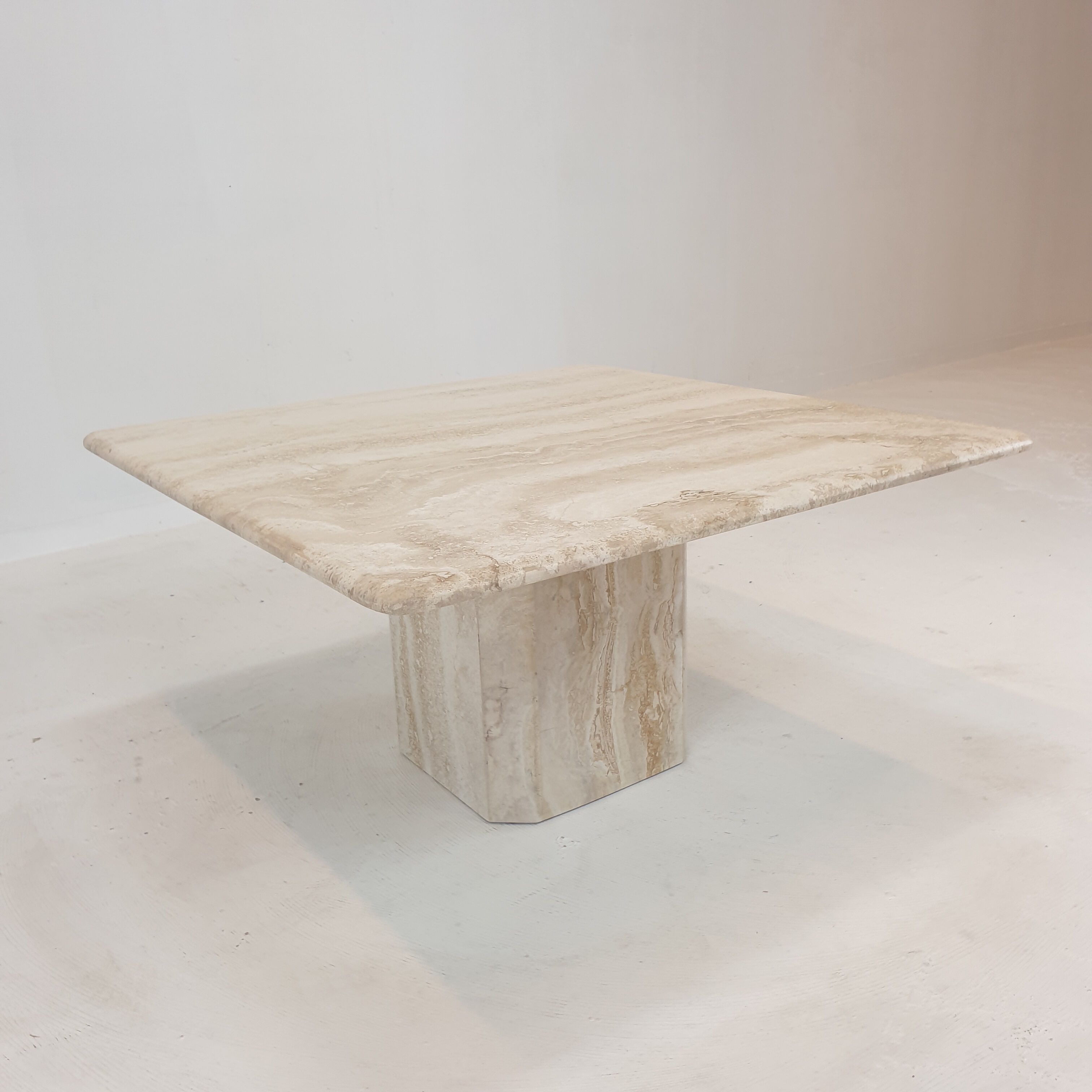 Italian travertine coffee table, 1980's