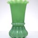 Large antique jade green opaline crystal vase, circa 1900-1930.