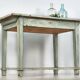 Vintage white solid wood side table (France, circa 1960)