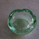 Daum green ashtray or empty pocket in bubbled glass