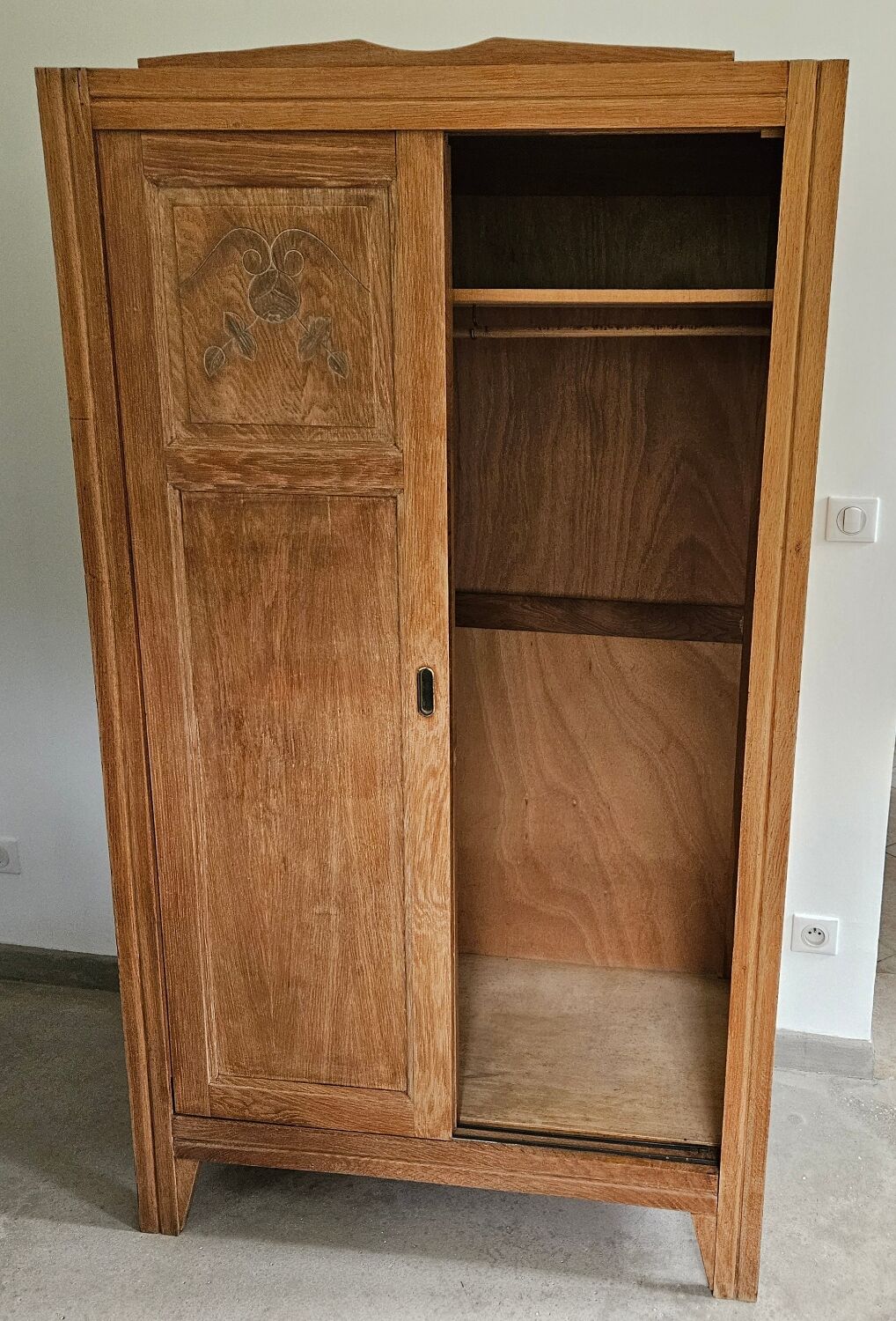 Wardrobe, Parisian sliding door vintage Art Deco wardrobe