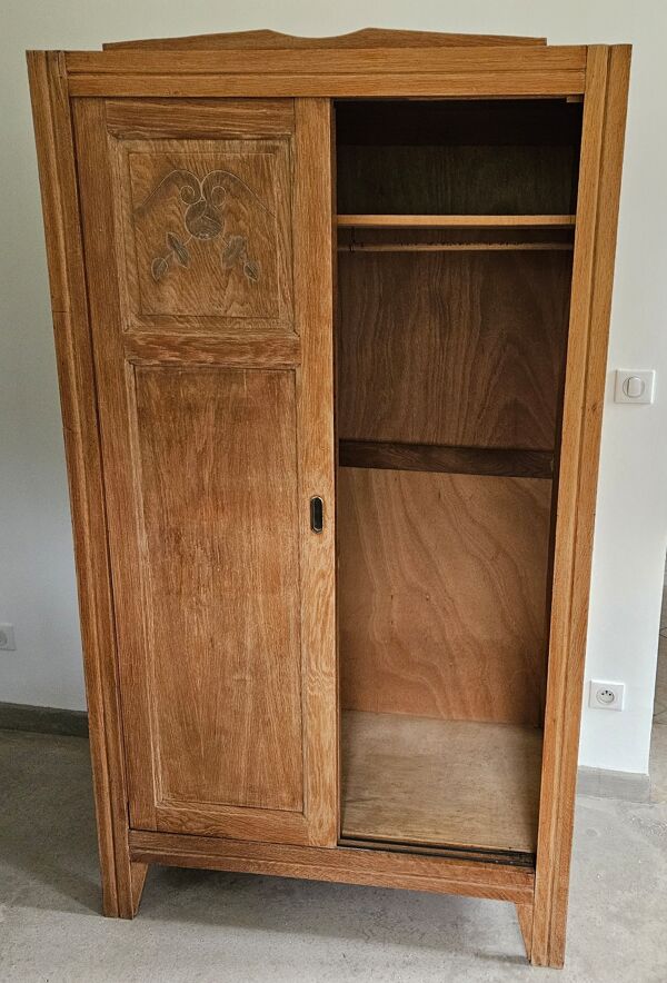 Armoire, penderie parisienne à portes coulissantes Art déco vintage