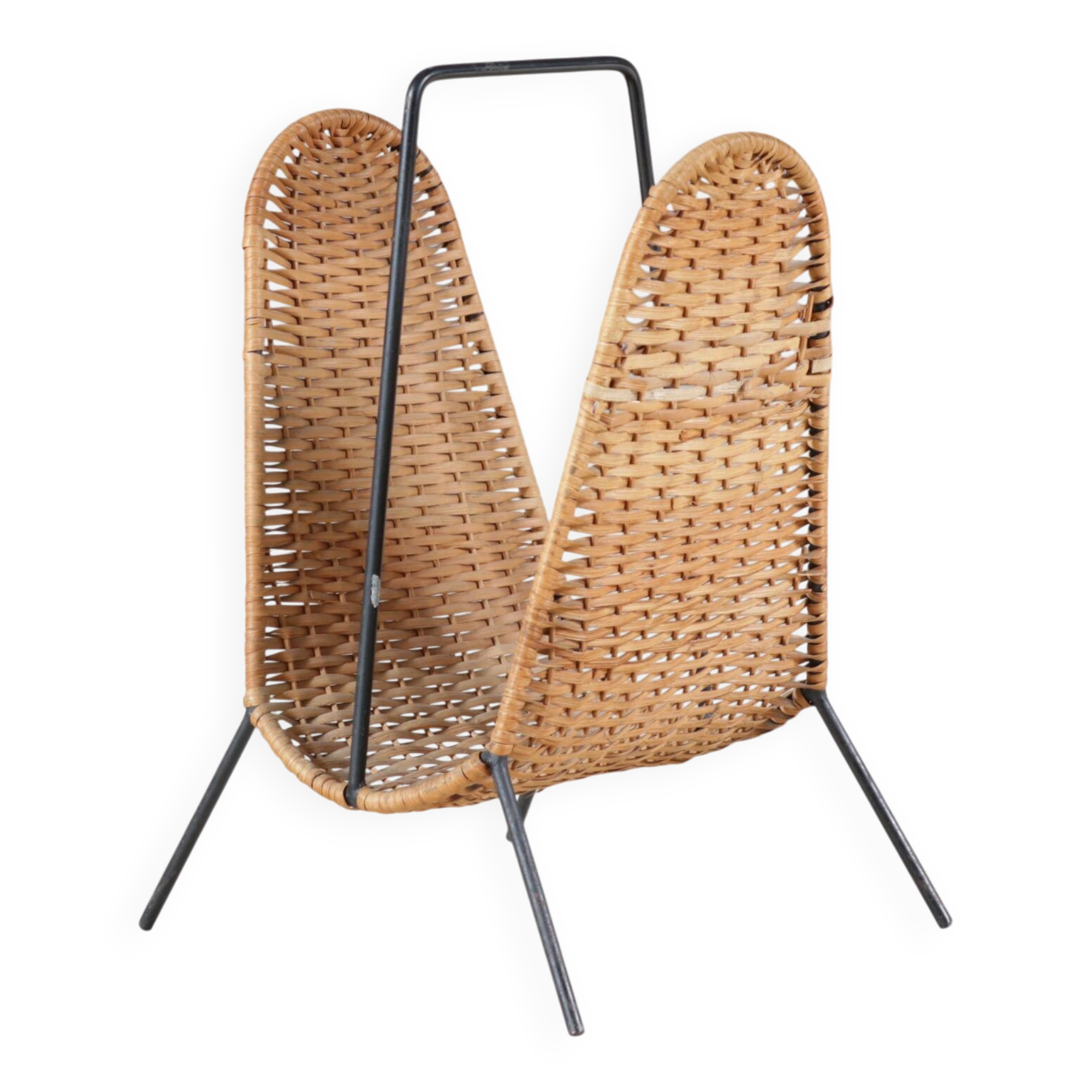 1950s Carl Auböck attributed magazine holder from Denmark