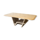 Table en travertin rectangle avec pied géométrique