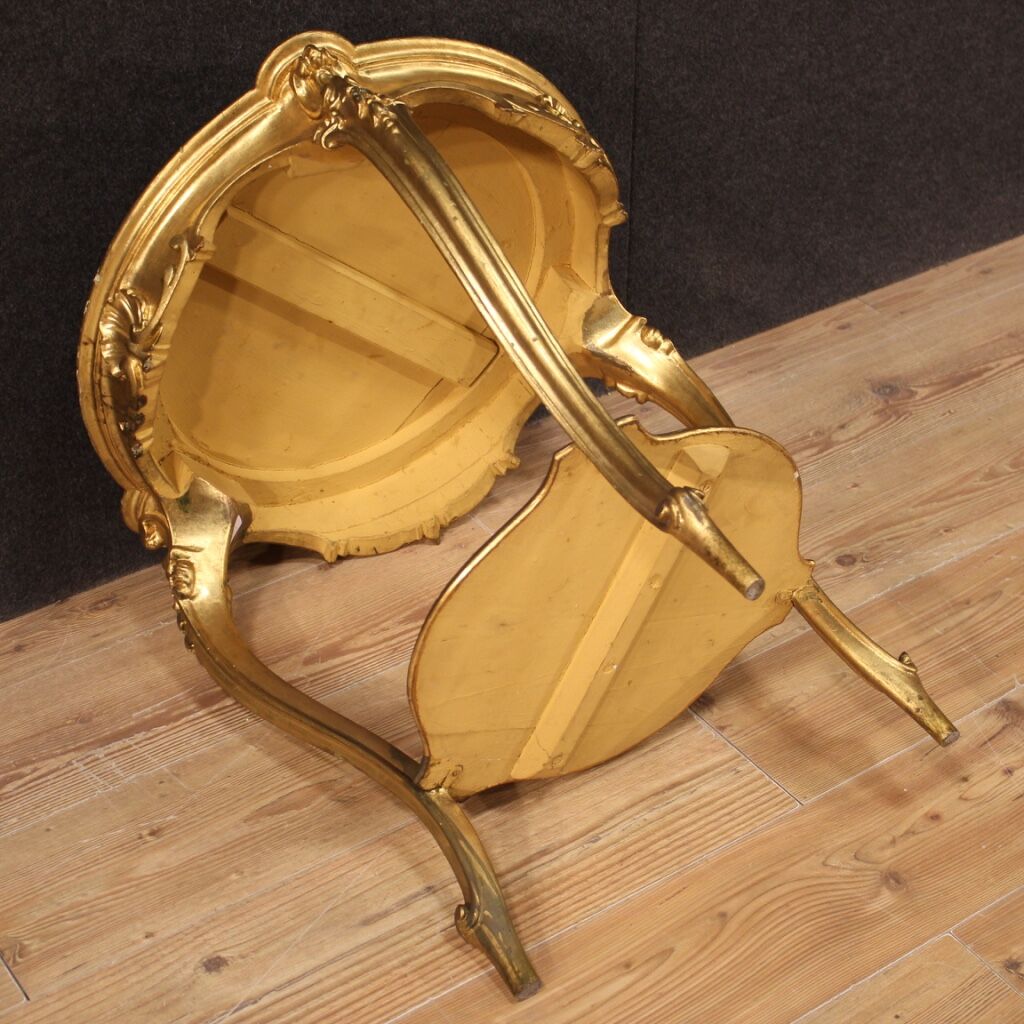 Gilded and lacquered faux marble living room coffee table