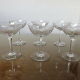 6 Baccarat champagne glasses "Molière" model