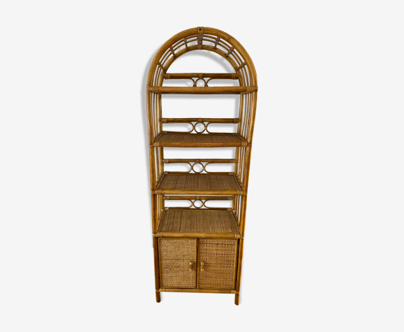 Bamboo rattan and wicker shelf