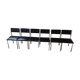 Set de 6 chaises vintage 70 piétement chrome assise Skaï noir