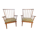 Paire Fauteuils Bauman éventail claire