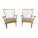 Paire Fauteuils Bauman éventail claire