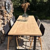 High table, island in wood and metal