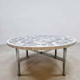 Vintage round mosaic coffee table
