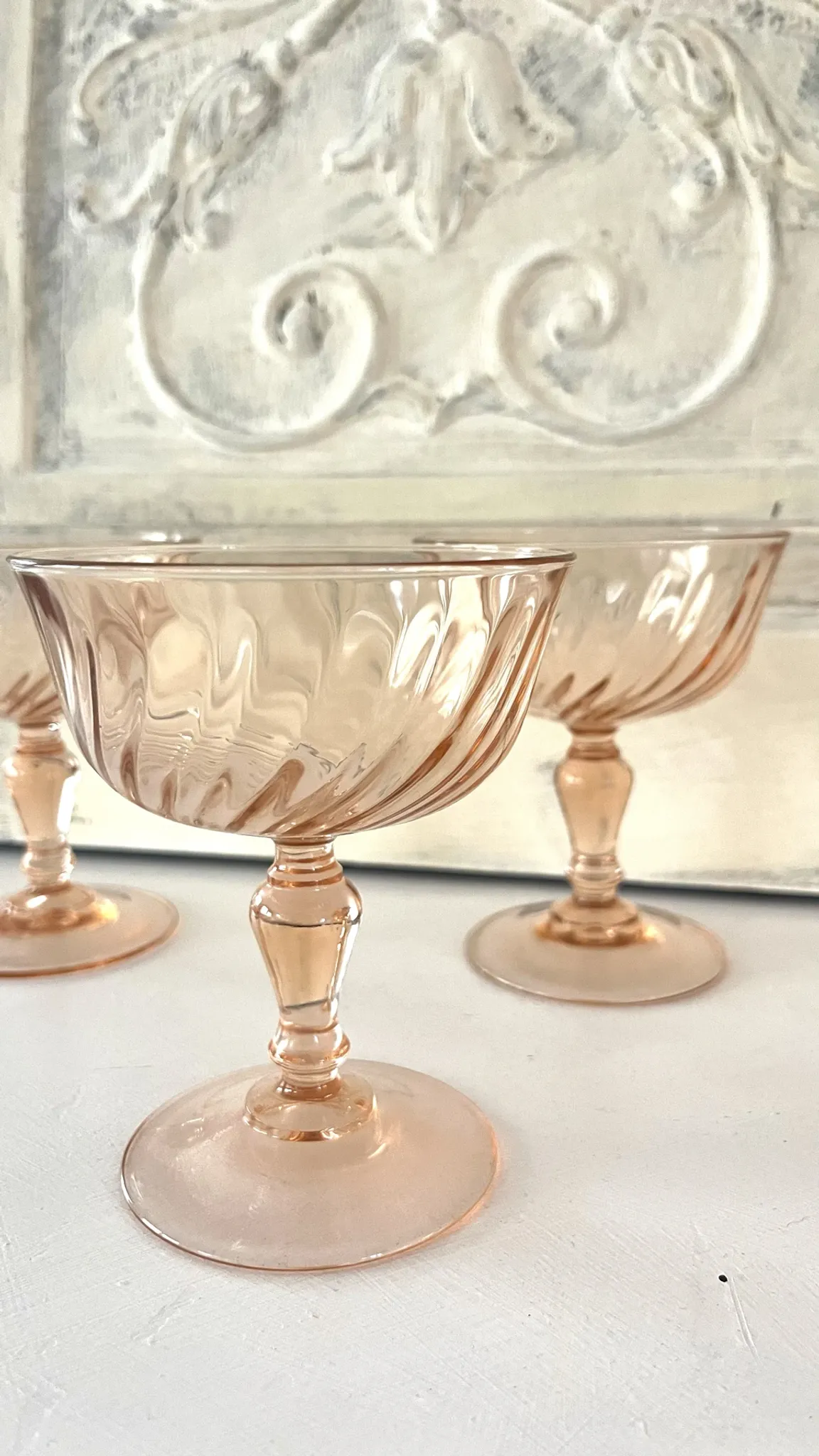 Champagne glasses – Vintage French Glass Set of 4