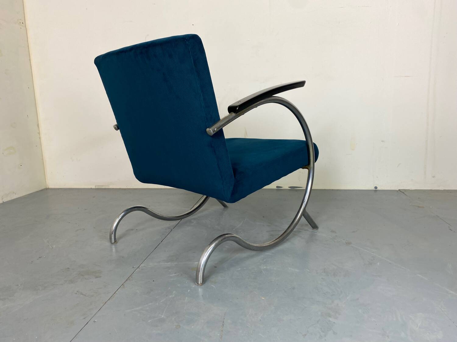 Fauteuil Bauhaus Art Déco en Acier Tubulaire par Jan Schröfer pour Ahrend De Cirkel, 1920s