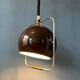 Vintage brown GEPO suspension | Space Age light fixture | Mid-Century Modern ceiling light