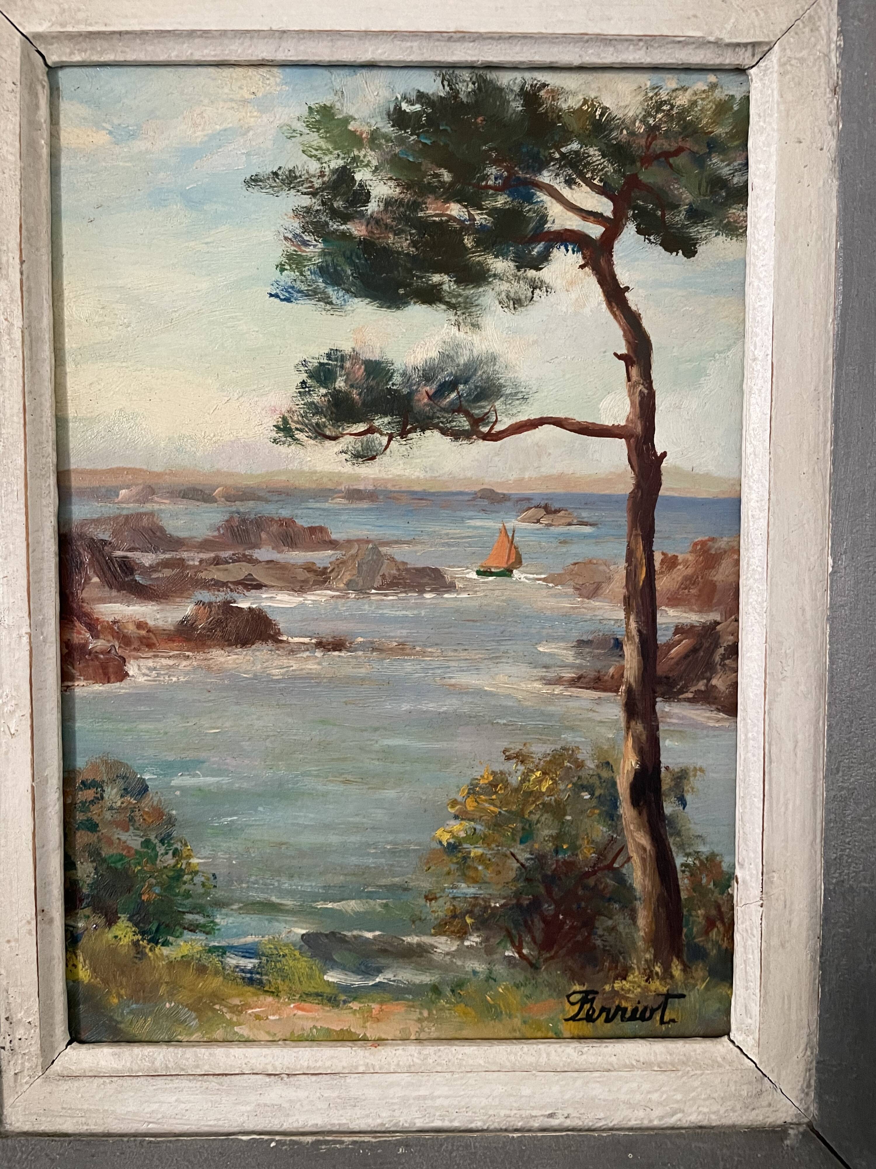 Old seaside painting