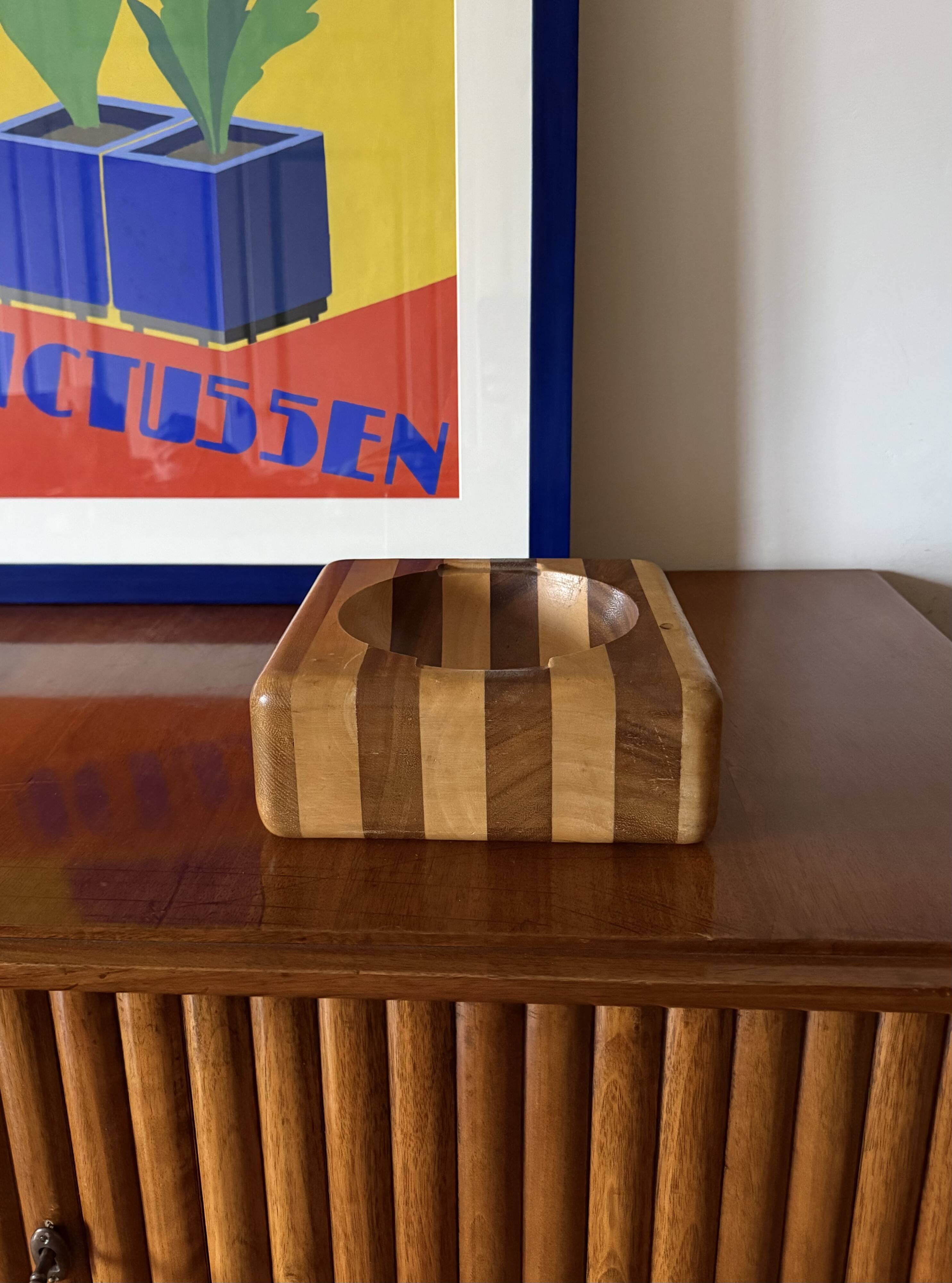 Mid-century wood ashtray / bowl, Italy ca. 1970