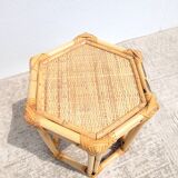 Small rattan side table pedestal table