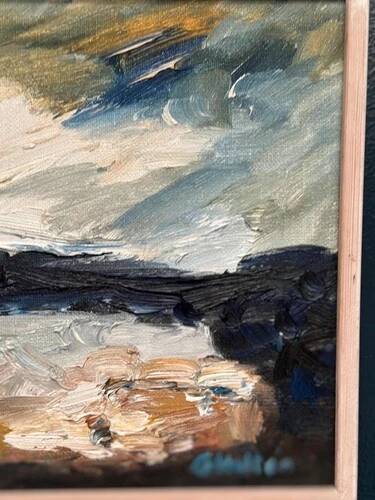 Swedish Oil on Panel “Abstract” by G. Hulten Signed Vintage & Framed 35×24cm