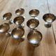 Set of 9 vintage silver stainless steel dessert bowls