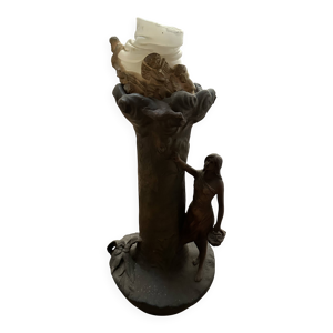 Sculpture vase avec femme - cruche