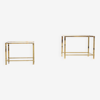 Brass structure side tables 1970 France circa 1970