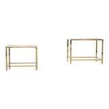 Tables d'appoint structure en laiton 1970 France vers 1970