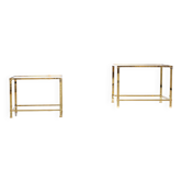 Brass structure side tables 1970 France circa 1970