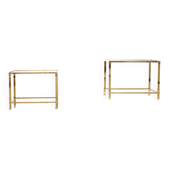 Brass structure side tables 1970 France circa 1970