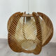 Pair of Scandinavian pendant lamps in wood and wires