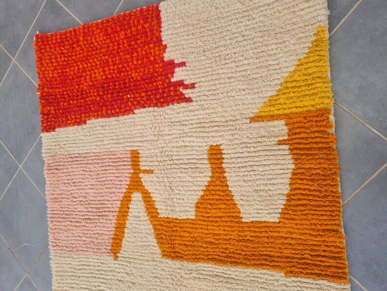 Azilal handmade handwoven rug size 150 x 250 cm