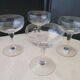 Set de 4 coupes à champagne vintage en verre meulé