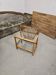 Rattan and glass side table 1960