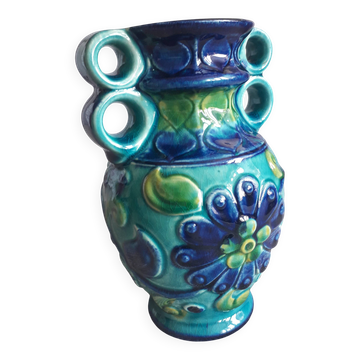 Vintage German vase with floral decoration.