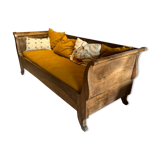 Walnut boat sofa 1950