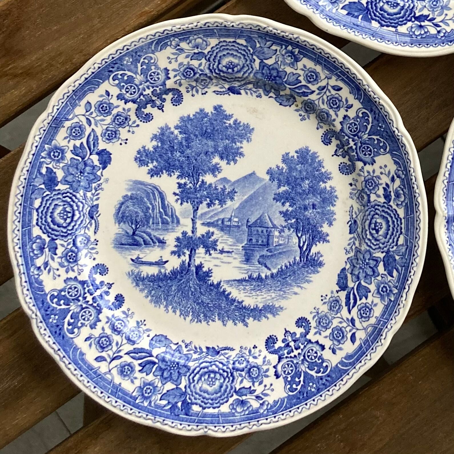3 dessert plates Villeroy and Boch Burgenland blue